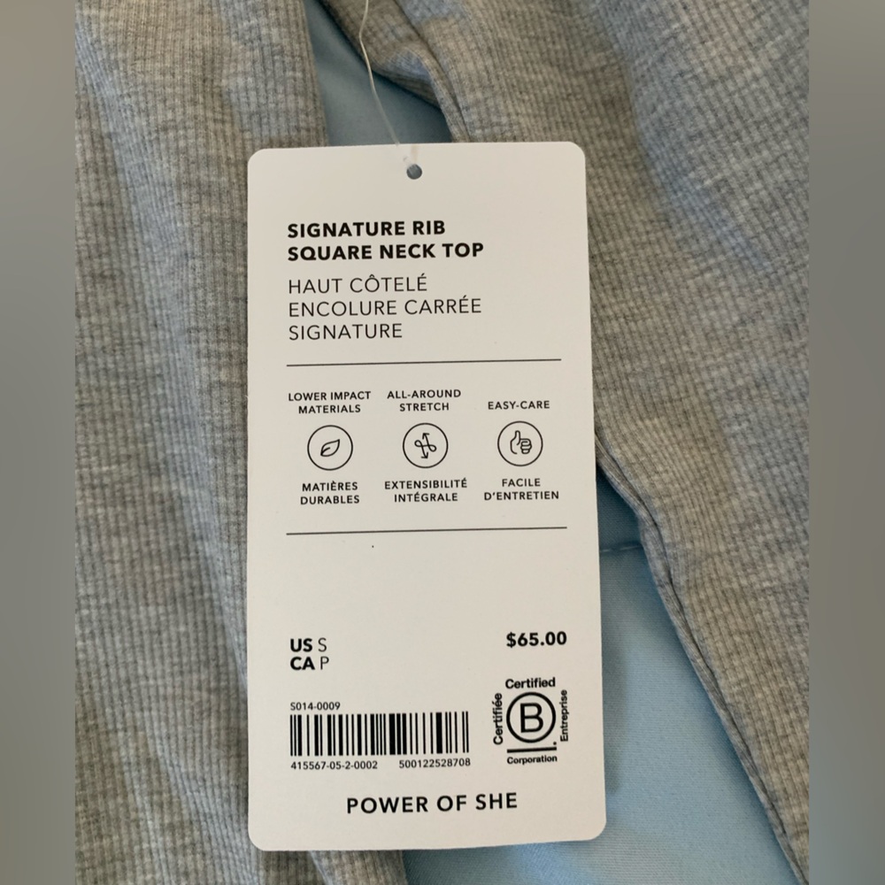 NWT Athleta  Signature Rib Square Neck Top Size Small - Picture 4 of 6